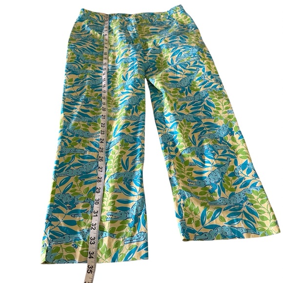 💚Lilly Pulitzer Women’s Crop Pants Mimosa Everglades Alligator Green/Blu… - Picture 6 of 11